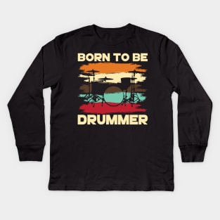 Drummer Kids Long Sleeve T-Shirt